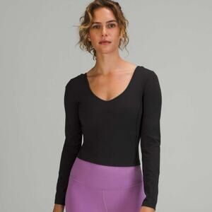 NWOT Lululemon Align Long Sleeve Shirt Black Workout Top Women’s Size 2